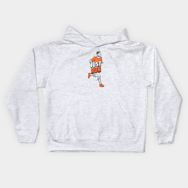 JUST RUN - deisgn for athletes Kids Hoodie by Thom ^_^